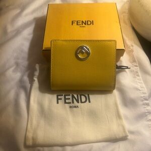 Authentic FENDI Mustard Yellow Leather Wallet EUC!